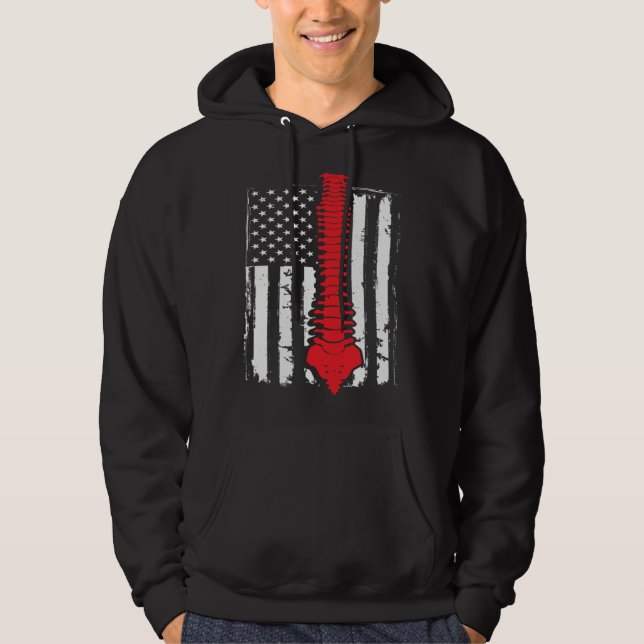 chiropractors USA Flag spines for chiropractic  2 Hoodie (Front)