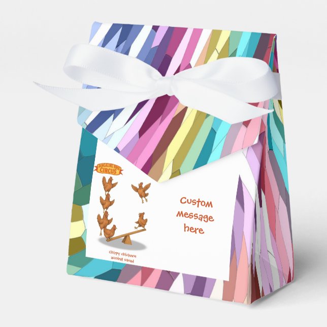 Chirpy Chickens acrobat squad Favor Boxes (Front Side)