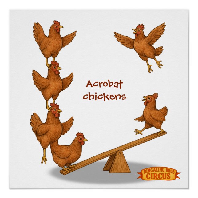 Chirpy Chickens acrobat squad Poster (Front)