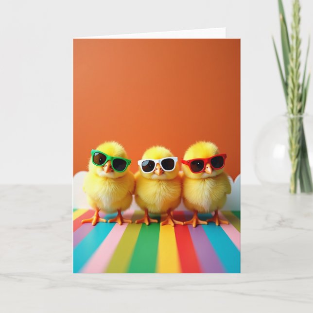Chirpy Chicks In Shades Fun Card (Front)