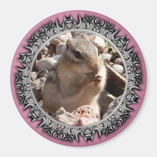Chirpy Chipmunk Magnet (Bladed Border) (Front)
