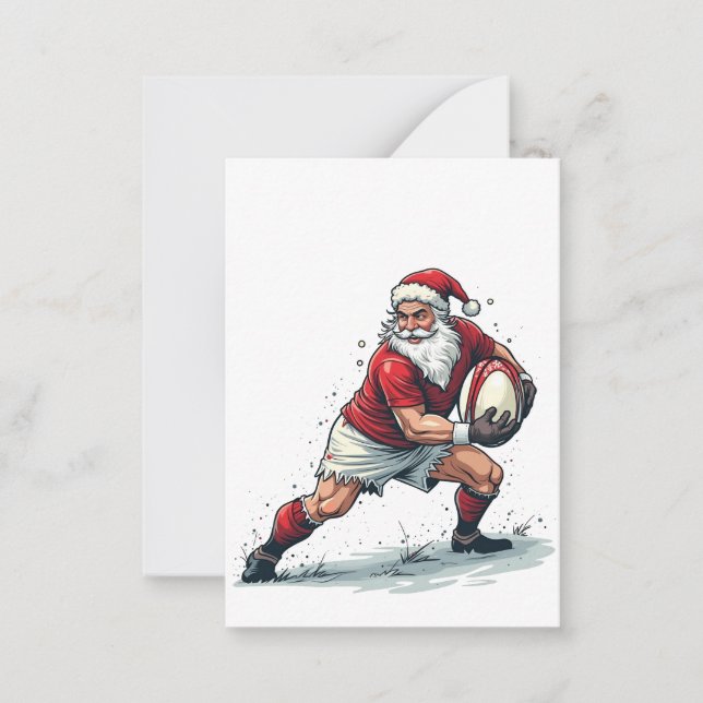 Chirstmas Fantasy Football Playing Santa Claus   Note Card (Front)