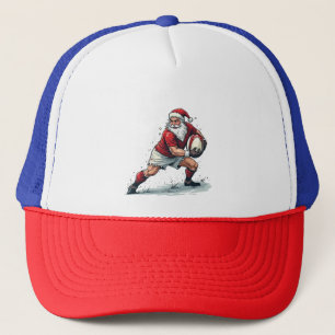Chirstmas Fantasy Football Playing Santa Claus   Trucker Hat