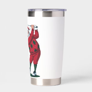 Chirstmas Fantasy Golf Playing Santa Claus Insulated Tumbler