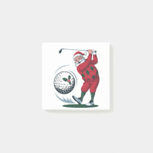 Chirstmas Fantasy Golf Playing Santa Claus Post-it Notes