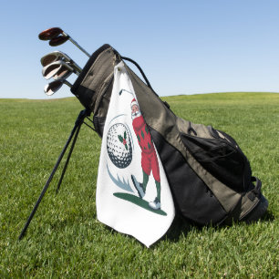 Chirstmas Fantasy Golf Playing Santa Claus   Towel