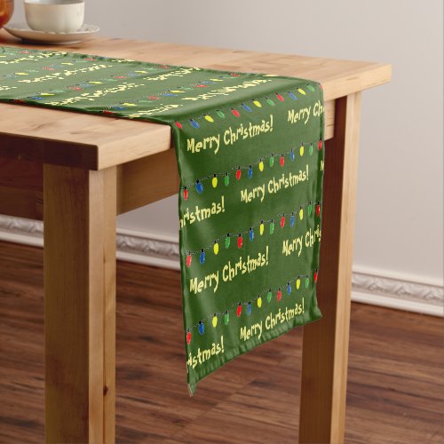 Chirstmas party table runner with cheerful print