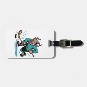 Chirstmas Playing Icehockey Spooky Christmas Sport Luggage Tag