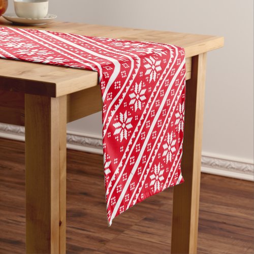 Chirstmas table runner with nordic snowflake print