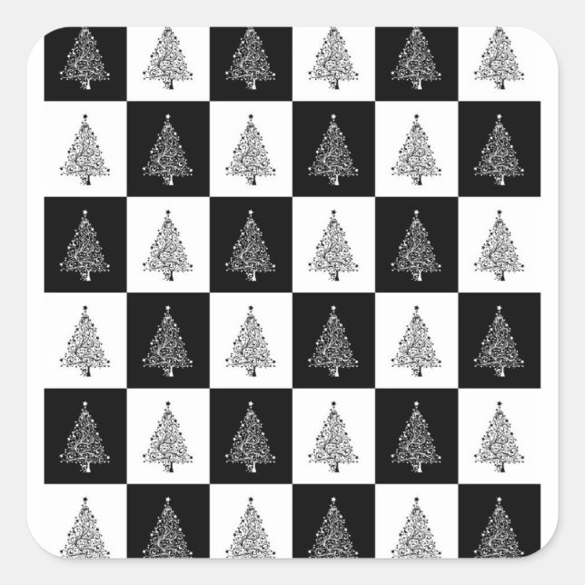 Chirstmas Tree Chess Square Sticker (Front)