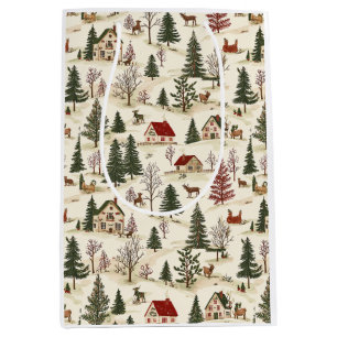 Chirstmas Vintage Village Medium Gift Bag