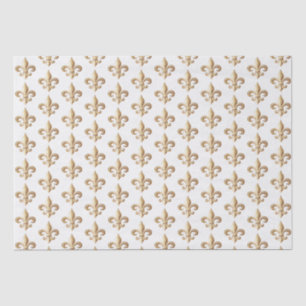 Chiseled Gold Gradient Heraldic Fleur de lis Wrapp Tissue Paper