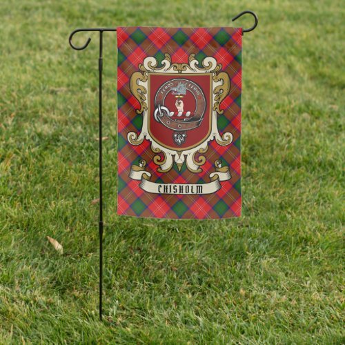 Chisholm Clan Badge  Tartan Personalized Garden Flag