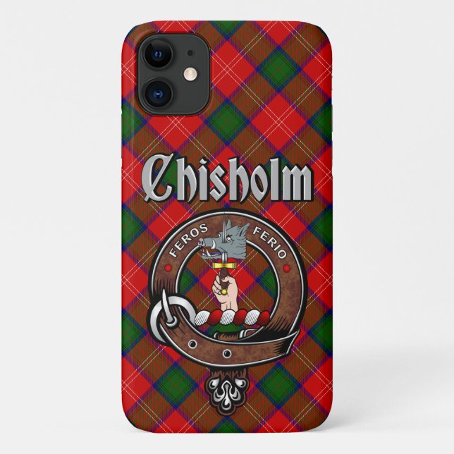 Chisholm Clan Badge & Tartan Phone Case (Back)