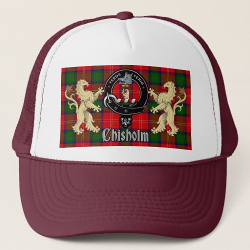 Chisholm Clan Badge  Tartan Trucker Hat
