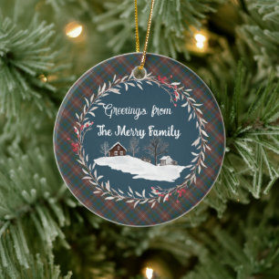 Chisholm Hunting Ancient Original Scottish Tartan  Ceramic Ornament