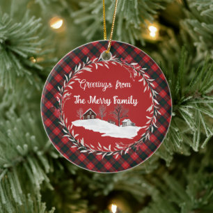 Chisholm Modern Original Scottish Tartan Ceramic Ornament