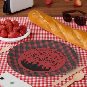 Chisholm Modern Scottish Clan Tartan Christmas Paper Plates