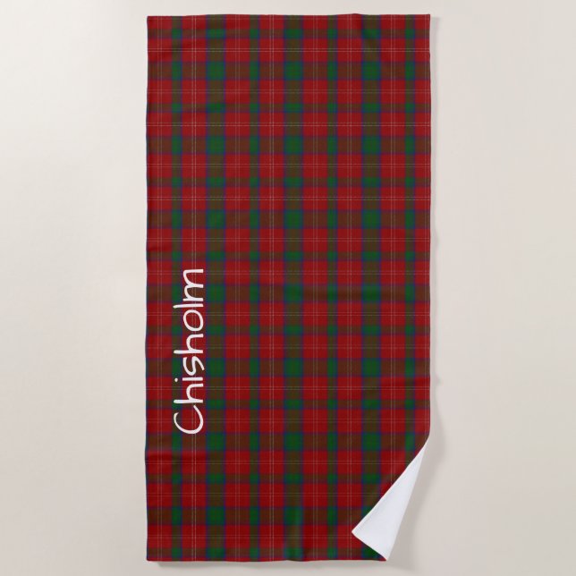 Chisholm Tartan Plaid Beach Towel (Front)