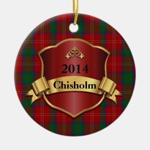 Chisholm Tartan Plaid Custom ornament