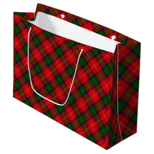 Chisholm tartan red green plaid large gift bag