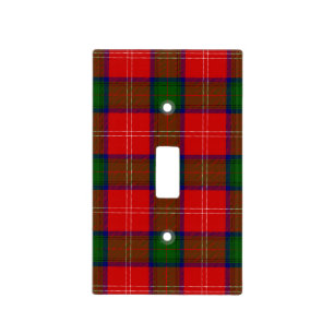 Chisholm tartan red green plaid light switch cover