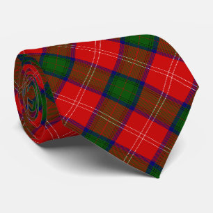 Chisholm tartan red green plaid neck tie