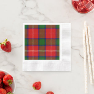Chisholm tartan red green plaid paper napkins