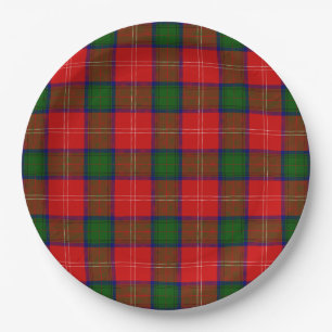Chisholm tartan red green plaid paper plates