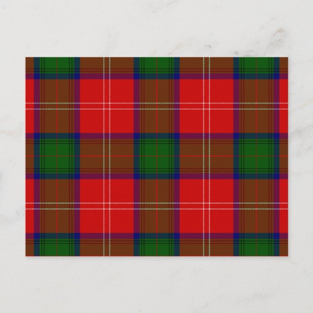 Chisholm tartan red green plaid postcard (Front)