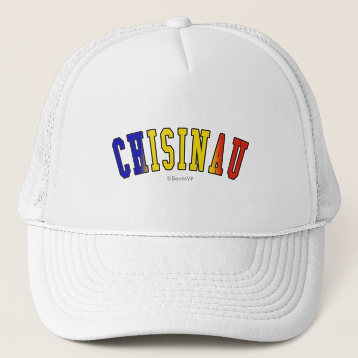 Chisinau in Moldova National Flag Colors Trucker Hat