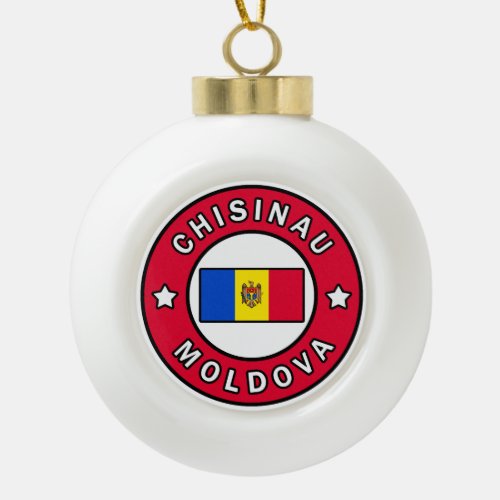 Chisinau Moldova Ceramic Ball Christmas Ornament