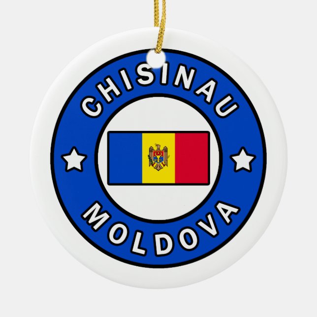 Chisinau Moldova Ceramic Ornament (Front)
