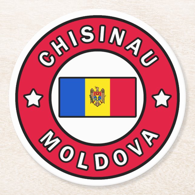 Chisinau Moldova Round Paper Coaster (Front)
