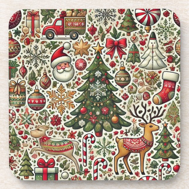 Chistmas  beverage coaster (Front)