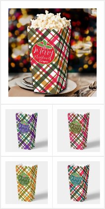 Chistmas Colors Plaid Party And Favors