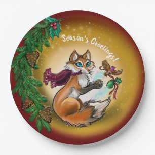 Chistmas gifting Fox Paper Plates