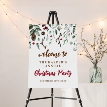 Chistmas Party Theme Welcome Sign by Vineyard at Zazzle