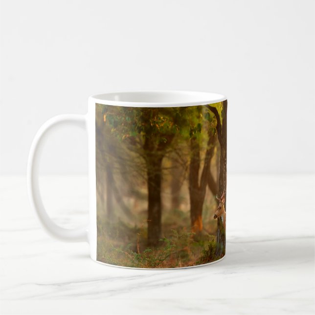 Chital or cheetal, Axis axis, spotted deers or axi Coffee Mug (Left)