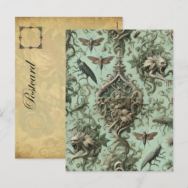 Chitinous Elegy – Gothic Insect  Holiday Postcard (Front/Back)