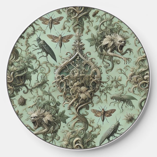 Chitinous Elegy – Gothic Insect  Wireless Charger (Front)