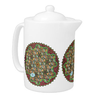 "Chitta Vritti Nirodha" (color drawing) Teapot
