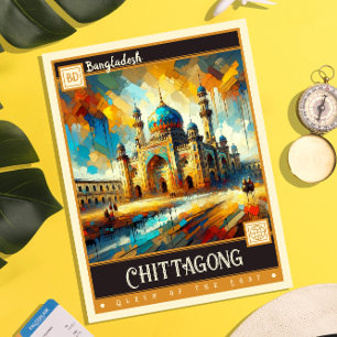 Chittagong, Bangladesh   Vintage Painting Postcard