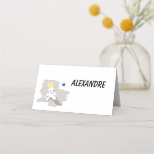 chivalrous chrestle pretty little white rabbit place card