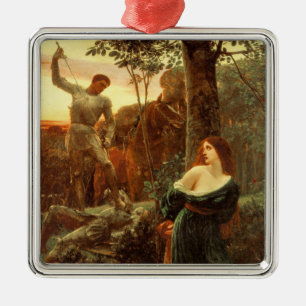 Chivalry (by Frank Dicksee) Metal Ornament