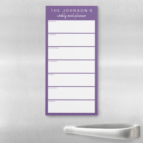 Chive Blossom Purple Weekly Meal Planner Magnetic Notepad
