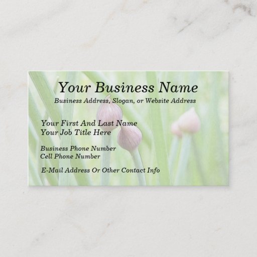 Customizable Chive Flower Buds Business Cards