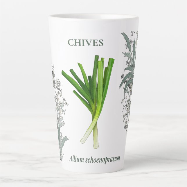 Chives - Allium schoenoprasum Latte Mug (Front)