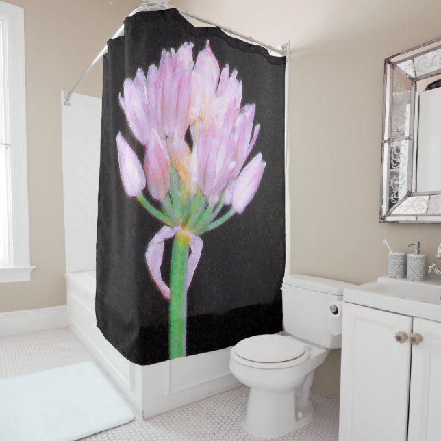 Chives Flower Shower Curtain (In Situ)