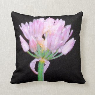 Chives Flower Throw Pillow